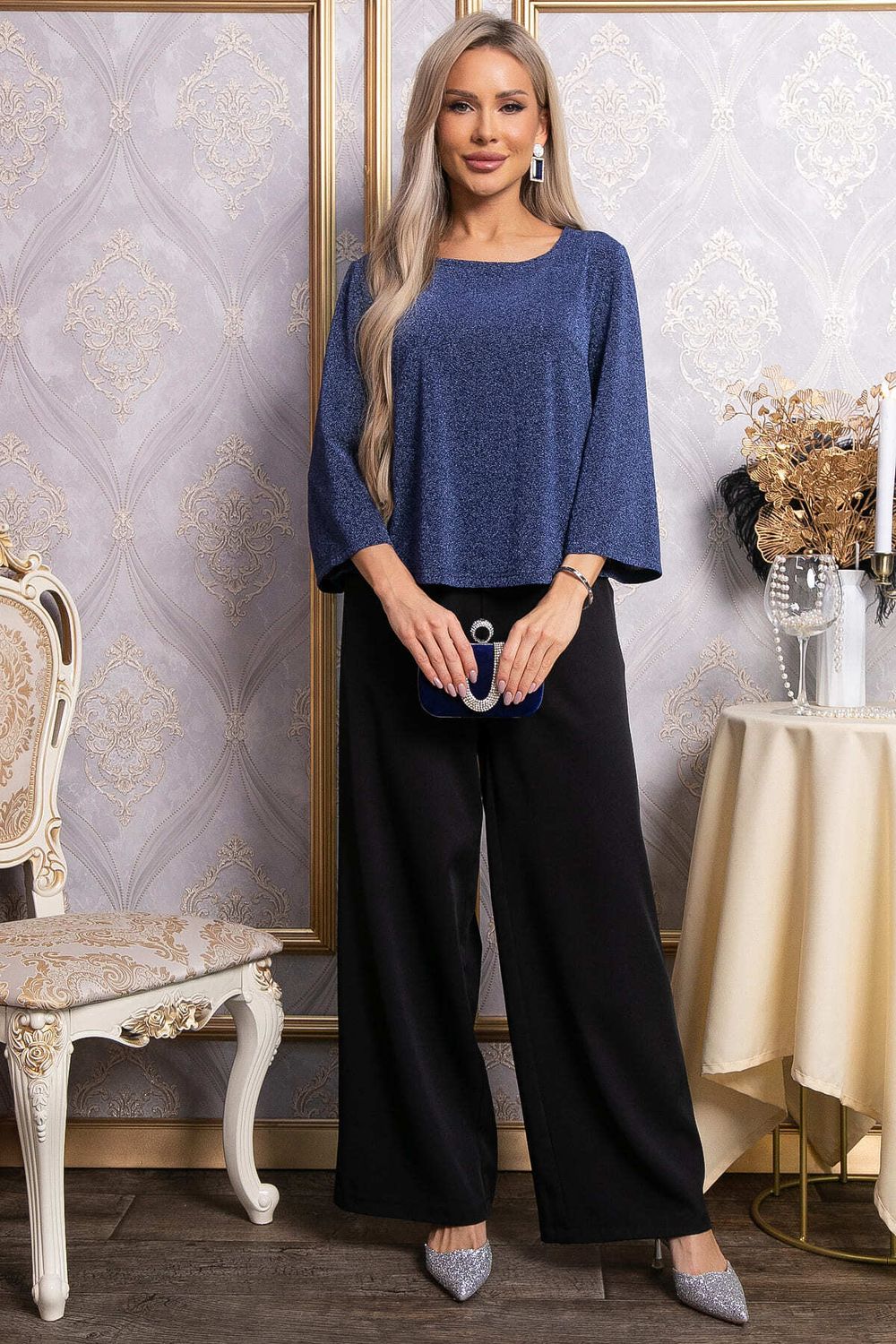 Брюки палаццо Полианна (черные) Б14829-8М LT Collection