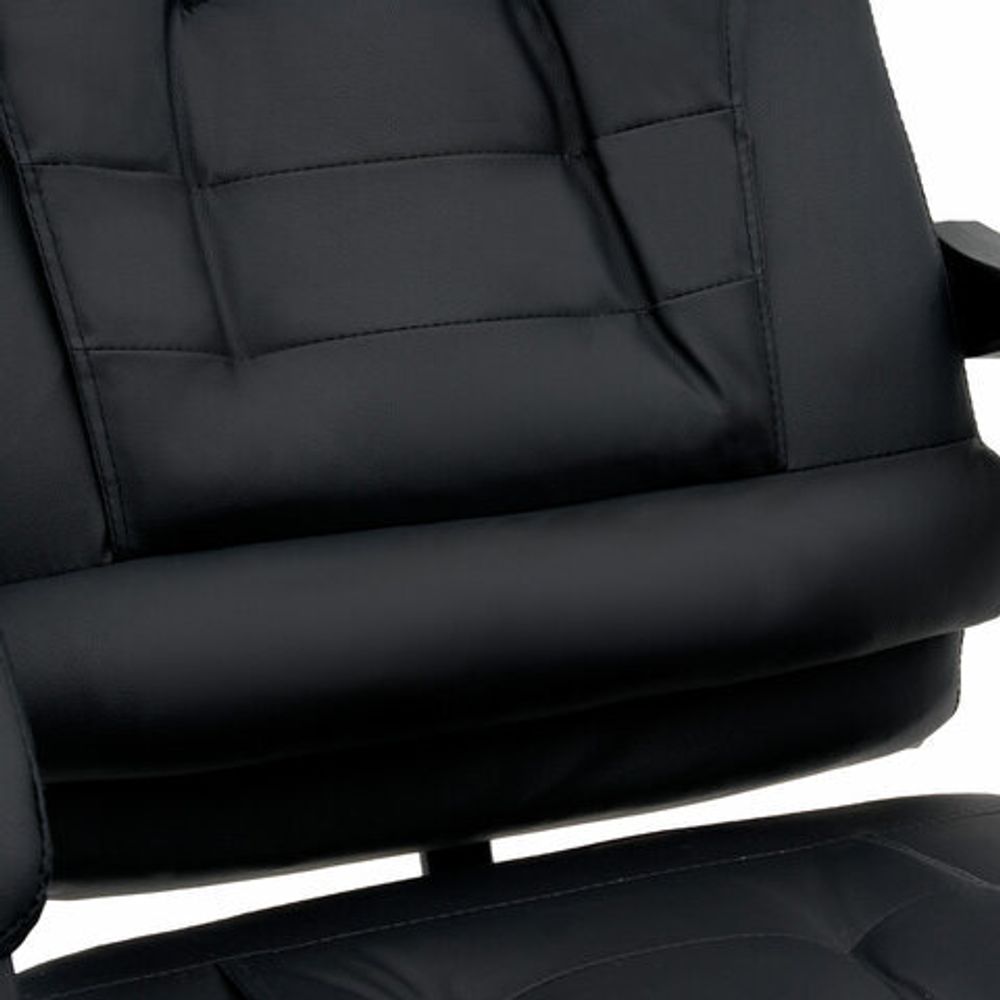 Кресло офисное CROMEX (КРОМЕКС) "Lounge MS-007", подножка, 6 массажных модулей, экокожа, черное, 532960