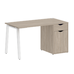 Home Office Стол письменный VR.SP-3-138.1.A Дуб Аттик/Металл Белый 1380*720*750