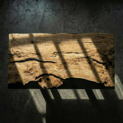 Обеденный стол из Бука с матово-черной заливкой с одной стороны