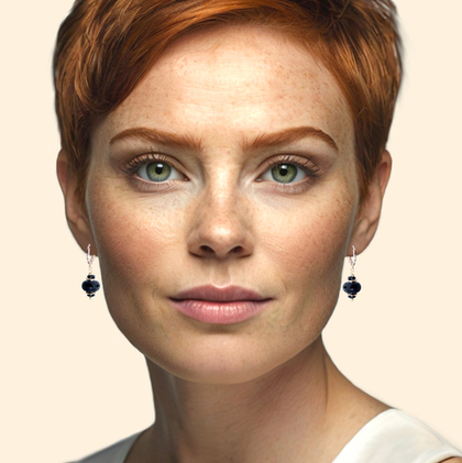 Серьги с чёрным агатом