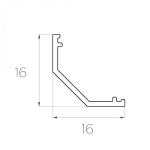 Угловой алюминиевый профиль 1616