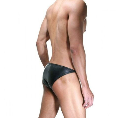Мужские трусы-слипы с металлическим декором по бокам (Размер: L-XL) (Цвет: черный)