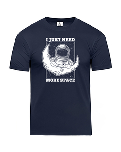 Футболка I just need more space unisex темно-синяя с белым рисунком