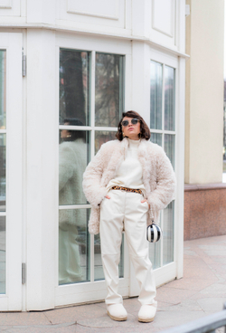 Дубленка двусторонняя Тиградо белая