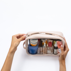 Notino Travel Collection Large Clear Organizer - Прозрачная косметичка L Beige, 1 szt.