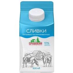 СЛИВКИ 10% 500 ГР Т/П/МИС/ БЗМЖ