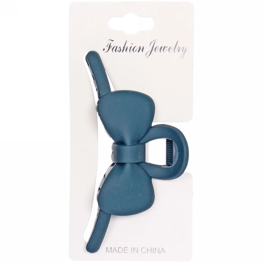 Заколка-краб для волос на блистере «Style Matte», бантик, микс 6 цветов, 11см