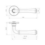 Ручка раздельная R.JSR51.LAURA CP-8 хром
