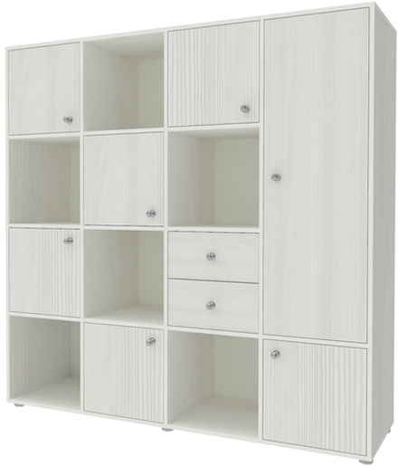 Стеллаж КарИВи Джери 2 Белое Дерево Белое Дерево