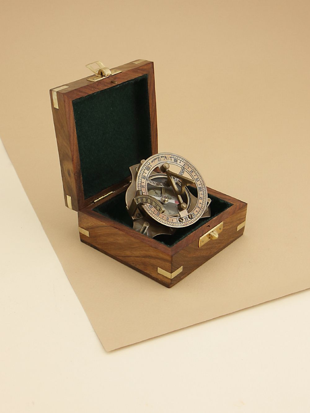 Nautical Морской компас в деревянном футляре