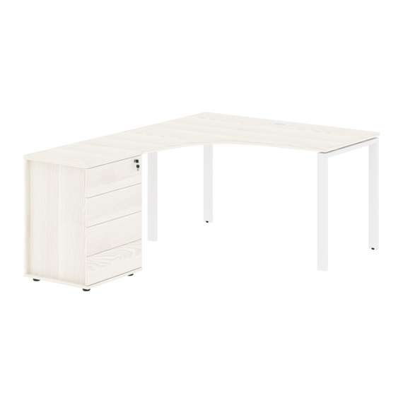 Стол эргономичный с тумбой EUCET 1318(L)  1360х1880х750 EDIS