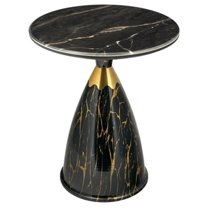 Кофейный столик Secret диам.40см x 54см, чёрный мрамор, металл, керамика