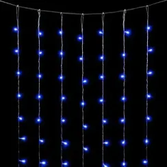 Светодиодный занавес 2*3 м., 600 синих LED ламп, облегченный, прозрачный провод ПВХ, LTC (PCL600NOT-10-2B)