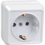 IEK Октава Белый Розетка 1-местная с зазем. контактами открытая установка 16А РС20-3-ОБ ERO11-K01-16-DC