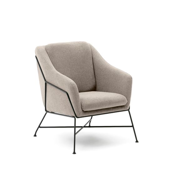 Brida Кресло бежевое на черных стальных ножках Испания Lа Forma