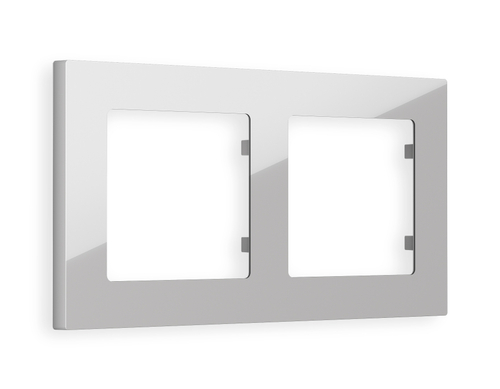 AF220402 Рамка ALFA Techno (Серебро глянец) 2-ая