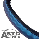 Оплетка на руль круглая Nova Bright 48305 размер М черная, кант перламутр