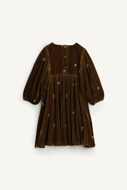 ZARA ПЛАТЬЕ С ВЫШИВКОЙ, ЗЕЛЕНЫЙ