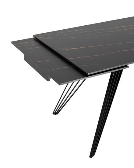 Стол обеденный Rock раскладной 180-280*90 керамика темная