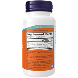 Now Foods L-OptiZinc 30 mg 100 veg capsules, Цинк