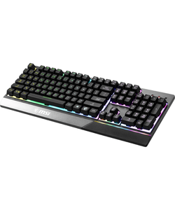 Gaming Keyboard MSI VIGOR GK30, Wired, Mechanical-like plunger switches. 6 zones RGB lighting with several lighting effects. Anti-ghosting Capability. Water Resistant (spill-proof), Black