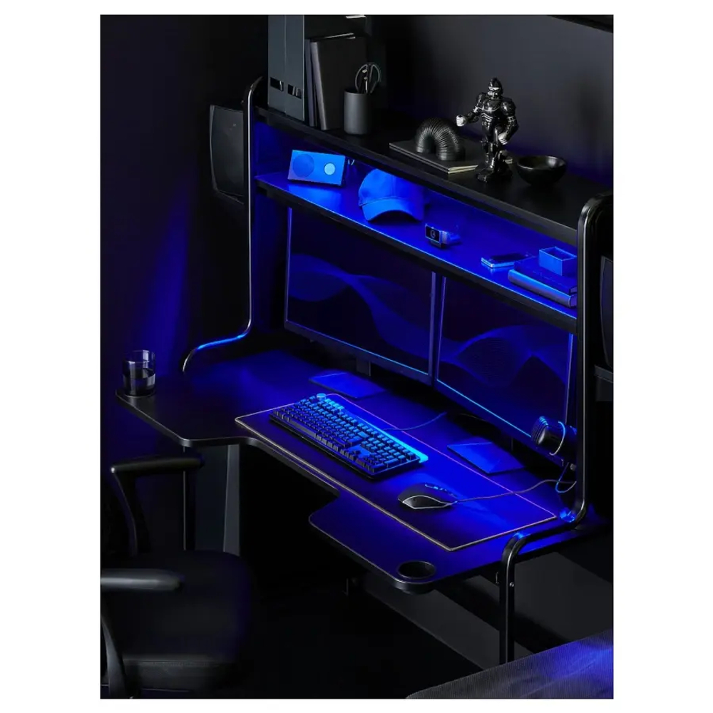 Игровой стол - IKEA FREDDE/ФРЕДДЕ ИКЕА, 146х140/185х74 см, черный