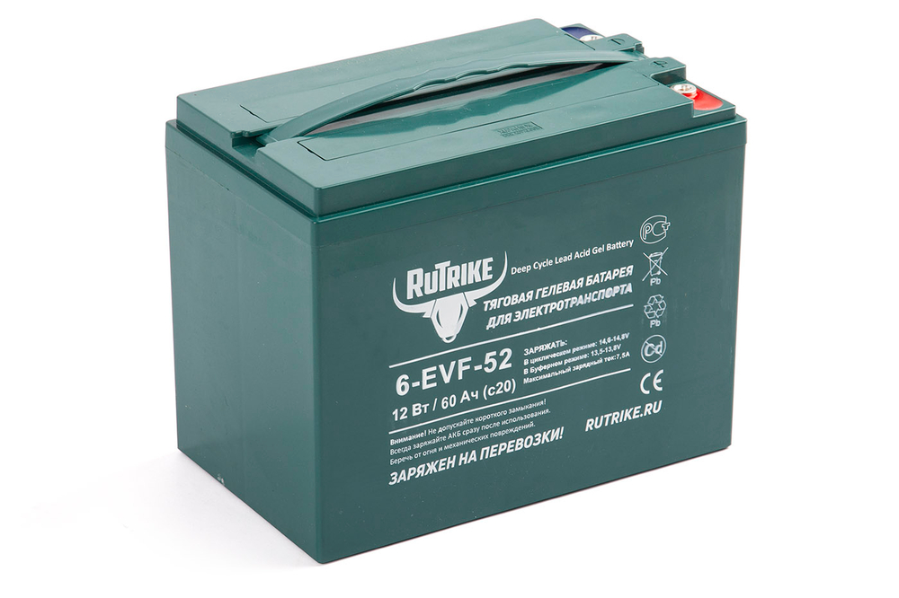 Тяговая аккумуляторная батарея RuTrike 6-EVF-52 (12V52A/H C3)