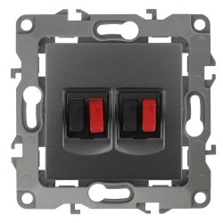 Розетка ЭРА Серия 12 12-3112-12 аудио двойная IP20 графит