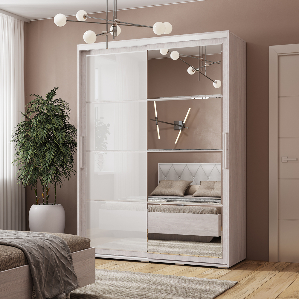 Шкаф-купе Крафт-6 ШКК-06 1,6 м ясень белый