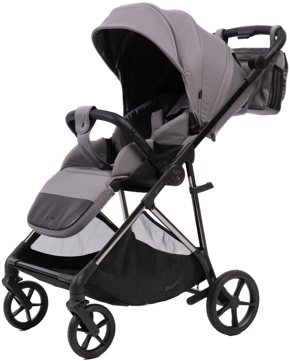 Прогулочная коляска Peppy Amici Grey рама Black Chrome