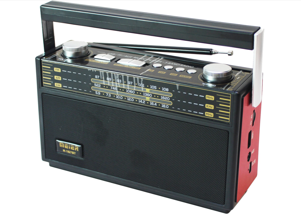 Радиоприемник с MP3 плеером, Bluetooth+фонарь Meier M-1927BT