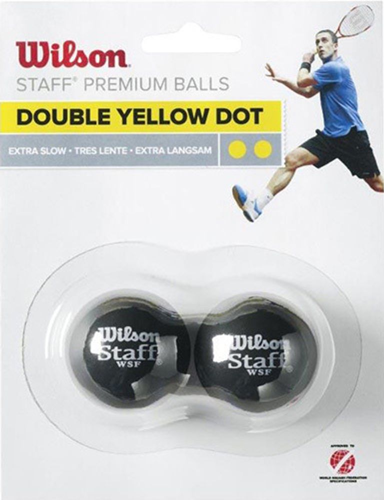Мячи для сквоша Wilson Staff Double Yellow Dot - 2B