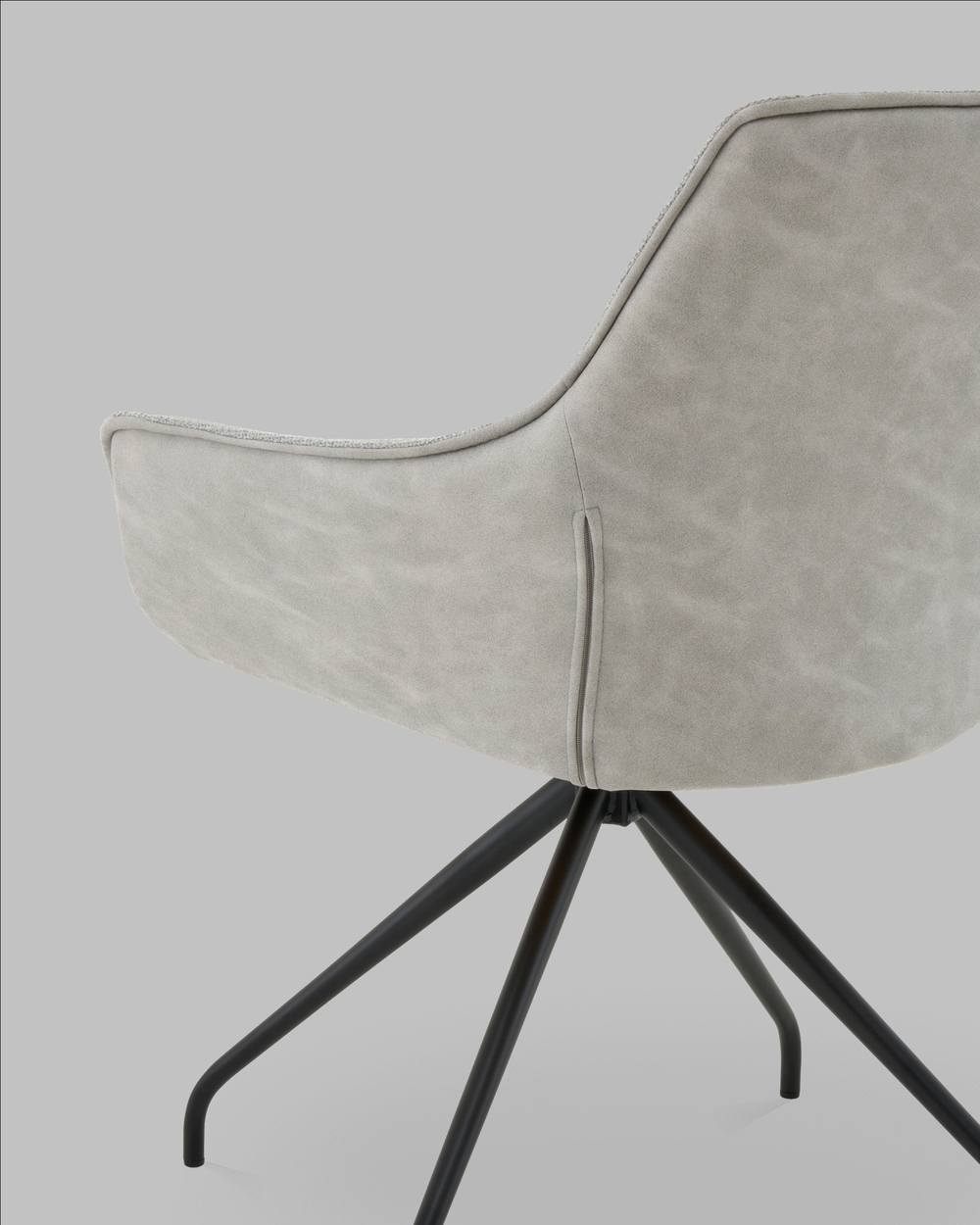 Кресло вращающееся Кимберли рогожка/замша серый