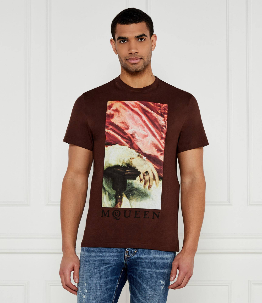 Футболка Alexander McQueen - коричневый(815011 QTADA)