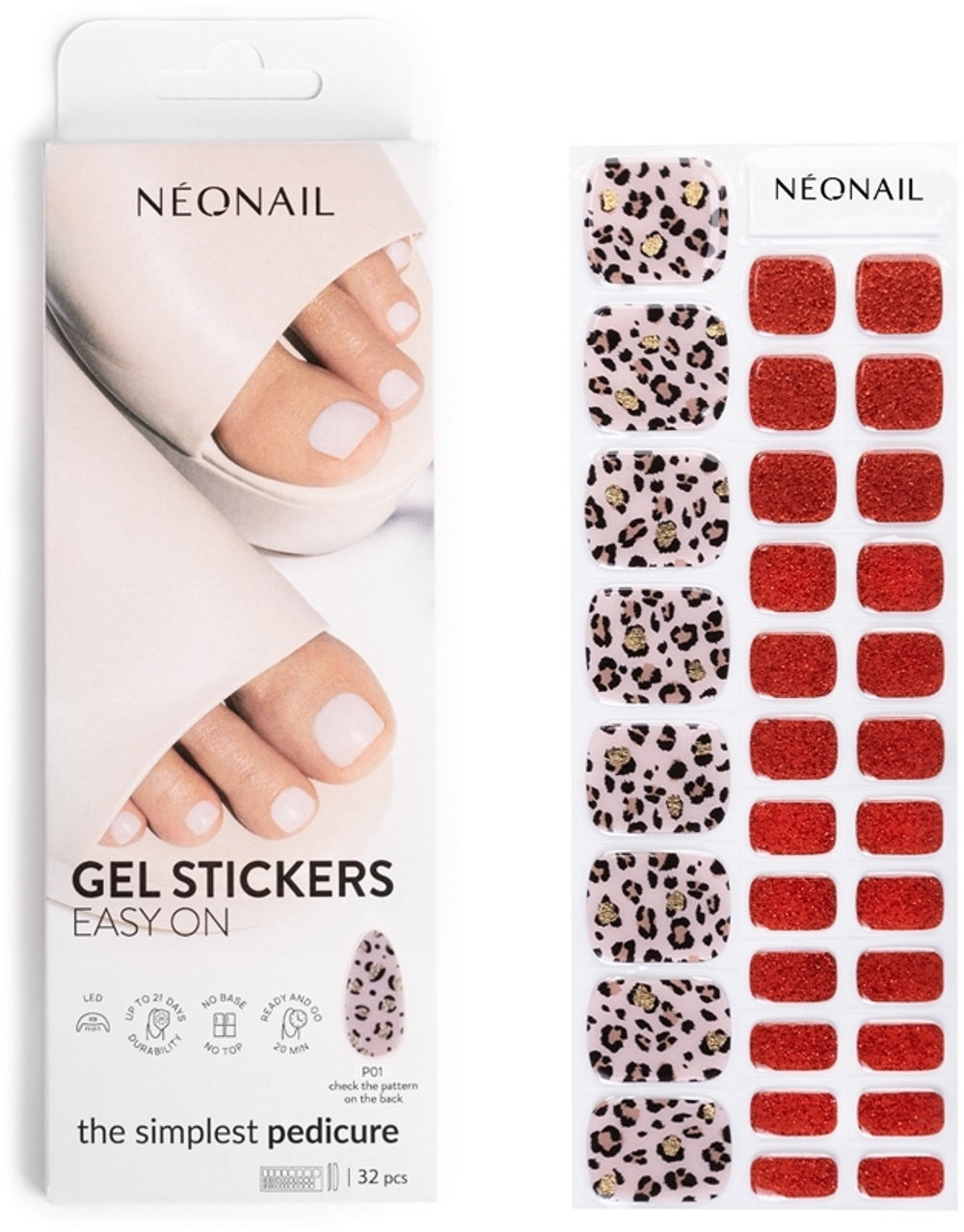 NEONAIL Easy On Gel Stickers - наклейки для ногтей, 32 шт.