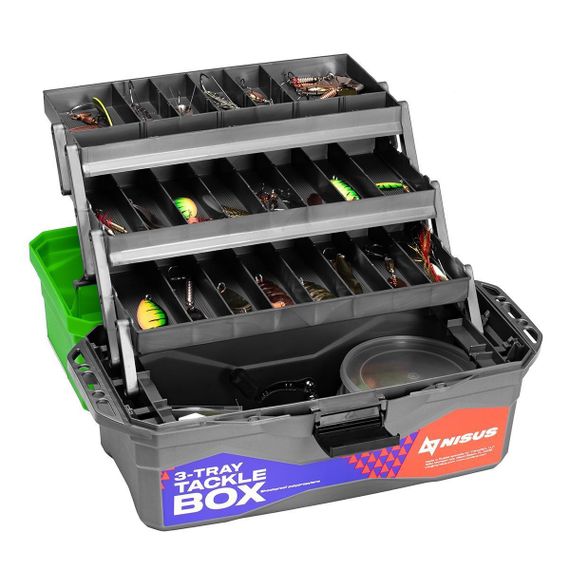 Ящик для снастей NISUS Tackle Box трехполочный зеленый (N-TB-3-G)