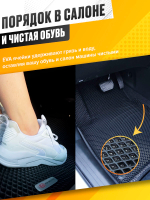 Коврики EVA для Mitsubishi Lancer 9 поколение, CS (02.2003 - 09.2009) - Комплект в салон - 3D С бортиками - Черный - Черный кант