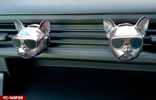 Ароматизатор-игрушка -на обдув- Собачки Бульдог - YC-140FGR матово-серый