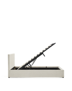 Кровать Nahiri бежевого цвета из шенилла с ящиком для хранения 150 x 200 см