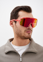 Спортивные очки с диоптриями HILX Samurai / Matt Solid Red / Red Polarized Lens + Clear Lens