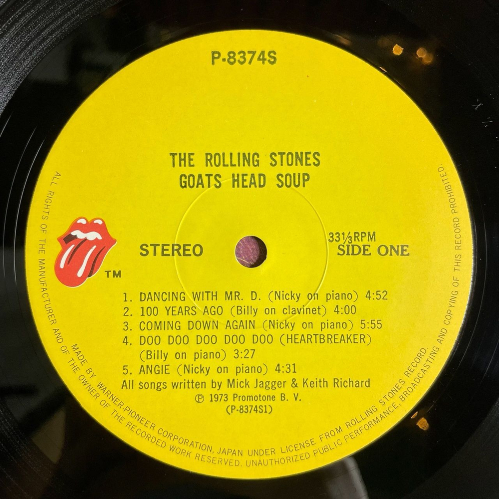 Винтажная виниловая пластинка LP he Rolling Stones Goats Head Soup (Japan 1973) (Obi) Heartbreaker