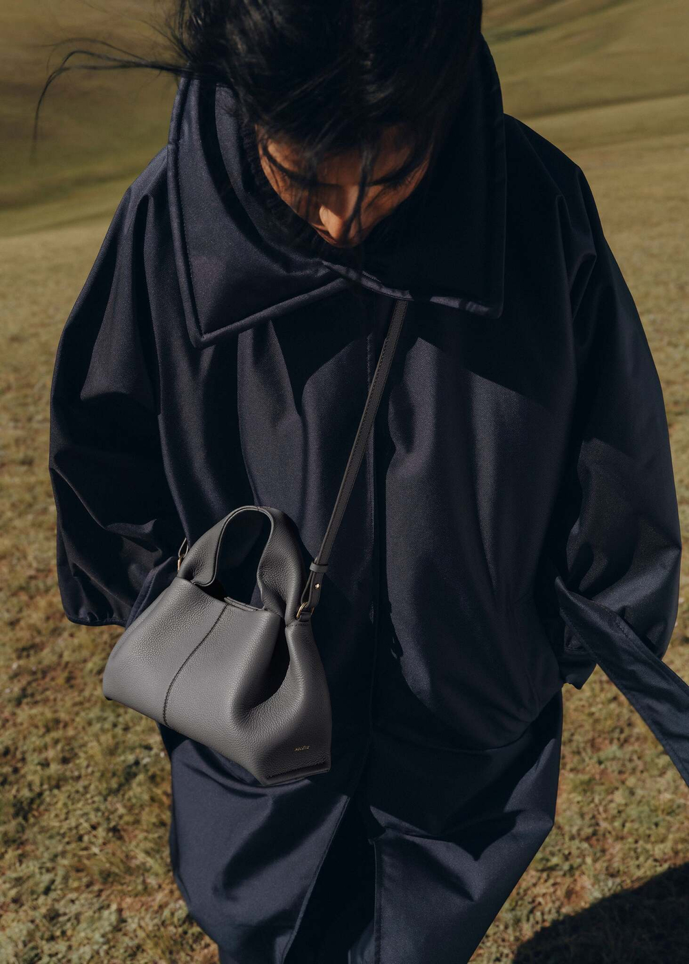 Сумка Polene Numéro Neuf Mini EDITION TEXTIRED STONE