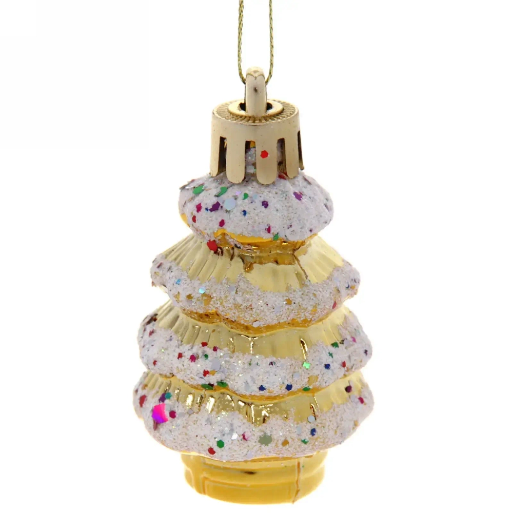 Ёлочные игрушки «Ёлочки микс цветов» 6*3,5см (набор 4шт)