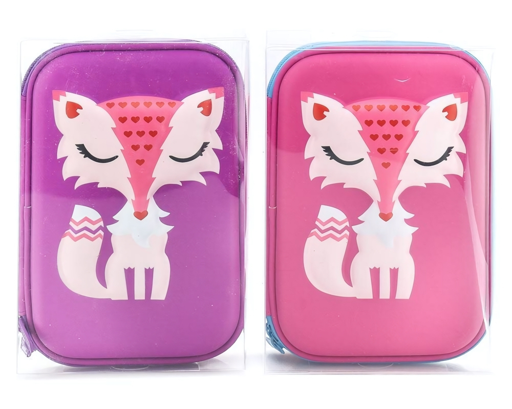 Пенал "Лисичка" 3D каркас.,микс,22*14 см