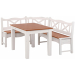 Стол обеденный и угловая скамья Ванда из массива сосны / стол