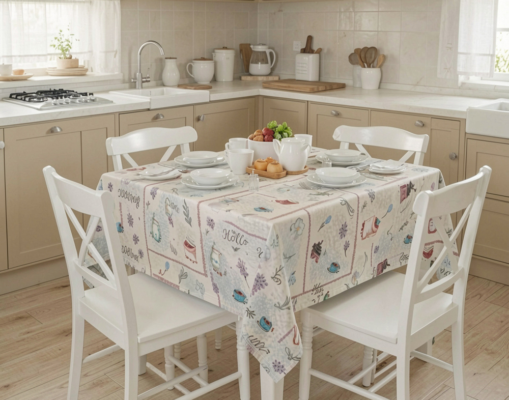 Скатерть 150*180см рис.№ 4 (кофемолка)