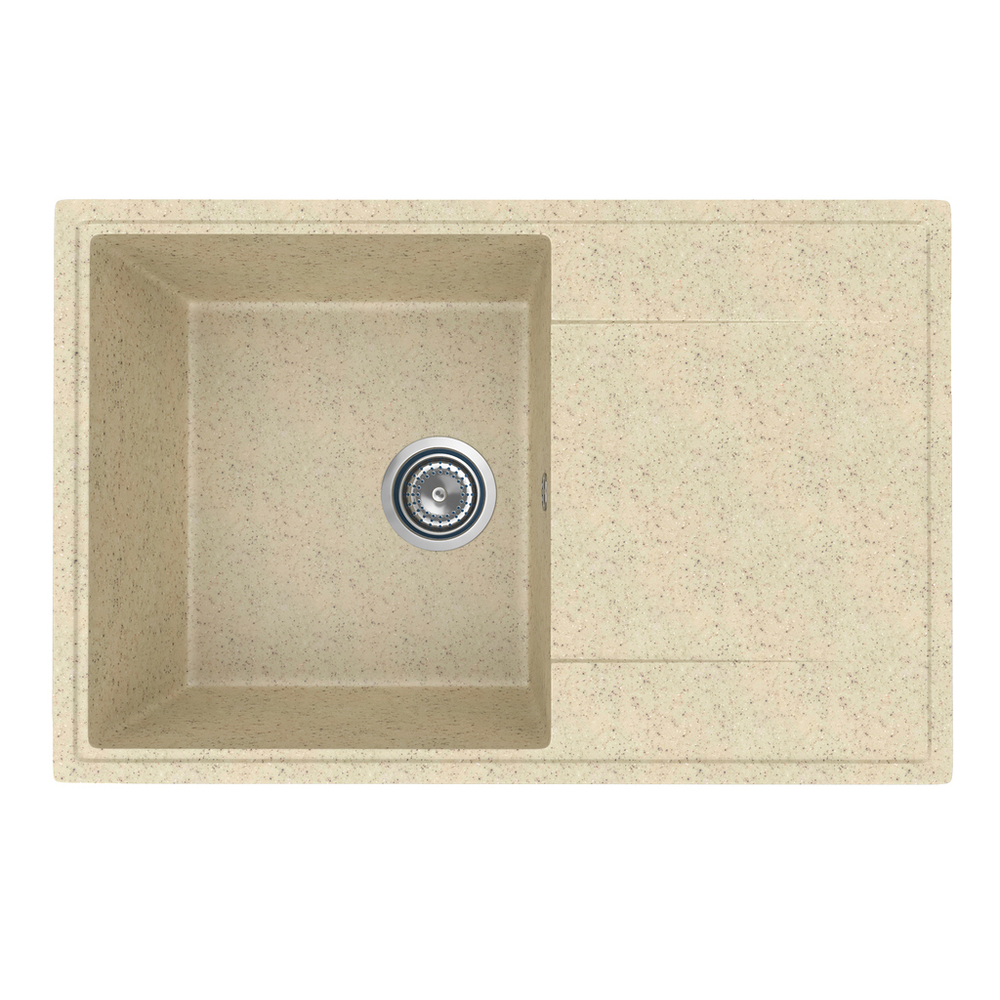 Мойкa ML-GMU07 УЛЬТРА с крылом, бежевый камень, 735*475 мм (глуб. чаши 175)