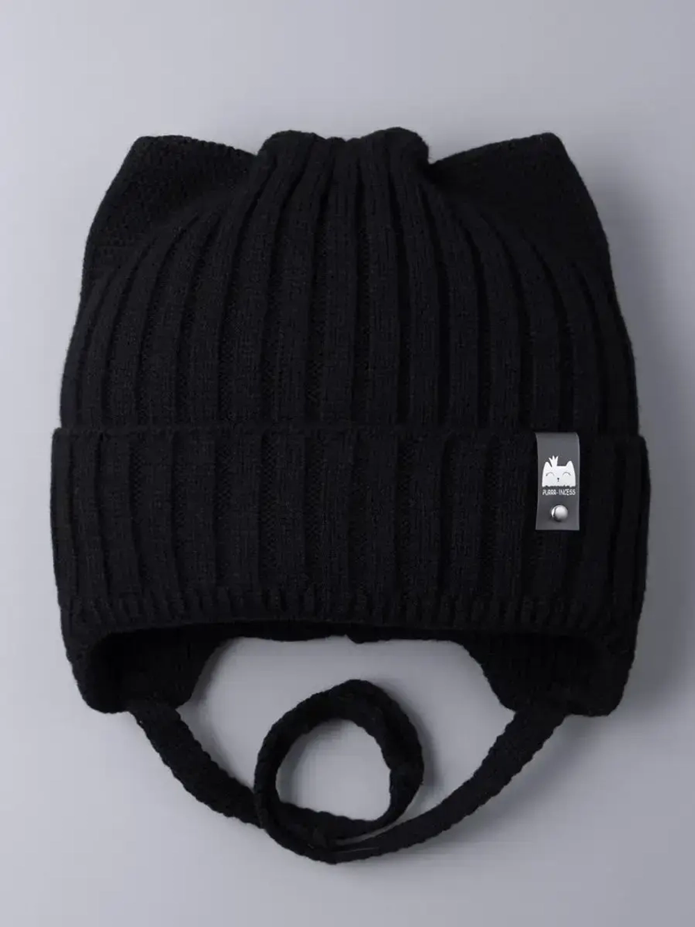 Шапка для девочки с ушками осенняя