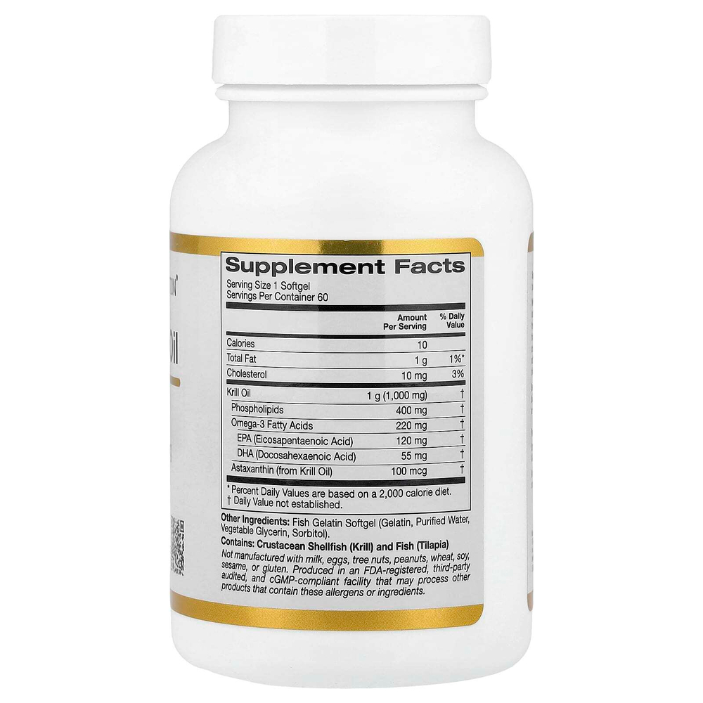 California Gold Nutrition, масло криля премиального качества с Superba2™, 1000 мг, 60 капсул